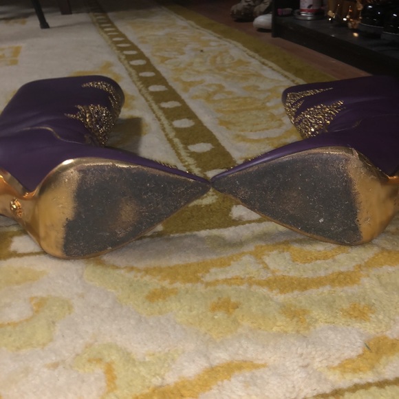 Purple Versace Western Studded Boots - Picture 11 of 13